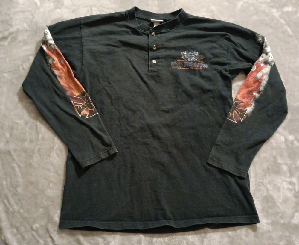 Bike Week 2004 Daytona Beach FL Henley Long Sleeve Shirt Mens Medium